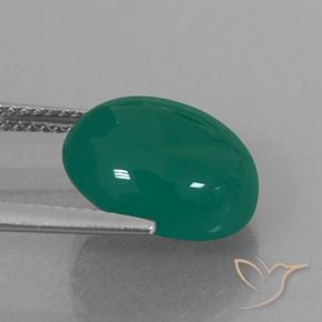 Agate Vert moyen naturelle ovale, 6.30 ct, Translucide