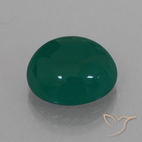 Agate Vert foncé moyen naturelle ovale, 7.17 ct, Translucide