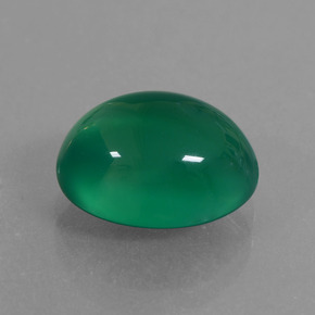 Agate vert naturelle coupe ovale, 3,62 ct, translucide