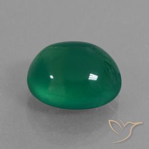 Agate vert naturelle coupe ovale, 4,01 ct, translucide