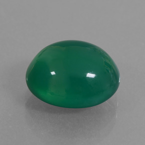 Agate vert naturelle coupe ovale, 4,31 ct, translucide