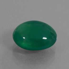 Agate vert naturelle coupe ovale, 3,82 ct, translucide