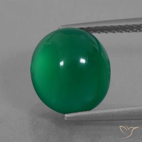 4.54ct Naturel Vert moyen Agate, ovale, Translucide