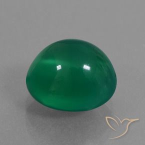 Agate Vert moyen naturelle ovale, 4.54 ct, Translucide