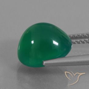 Agate Vert moyen naturelle ovale, 4.54 ct, Translucide