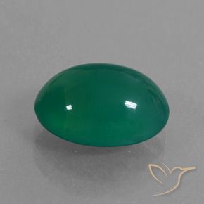 Agate Vert moyen naturelle ovale, 3.40 ct, Translucide