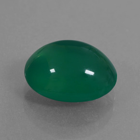 Agate vert naturelle coupe ovale, 3,76 ct, translucide