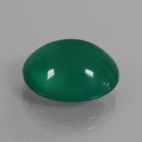 Agate vert naturelle coupe ovale, 5,79 ct, translucide