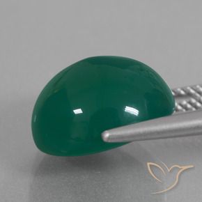 Agate Vert moyen naturelle ovale, 7.25 ct, Translucide