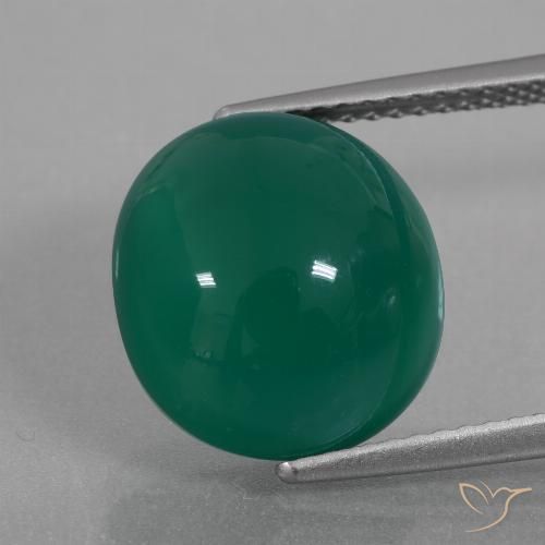 6.90ct Naturel Vert moyen Agate, ovale, Translucide