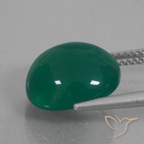 Agate Vert moyen naturelle ovale, 6.90 ct, Translucide