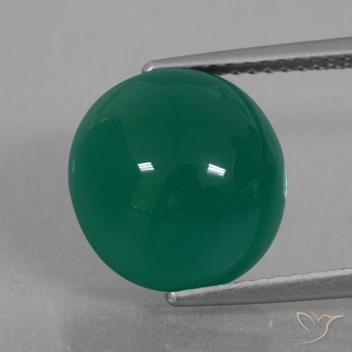 6.52ct Naturel Vert moyen Agate, ovale, Translucide