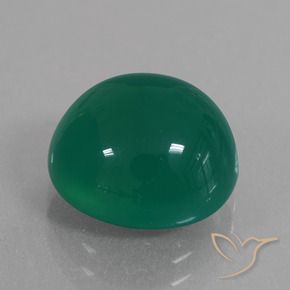 Agate Vert moyen naturelle ovale, 6.52 ct, Translucide