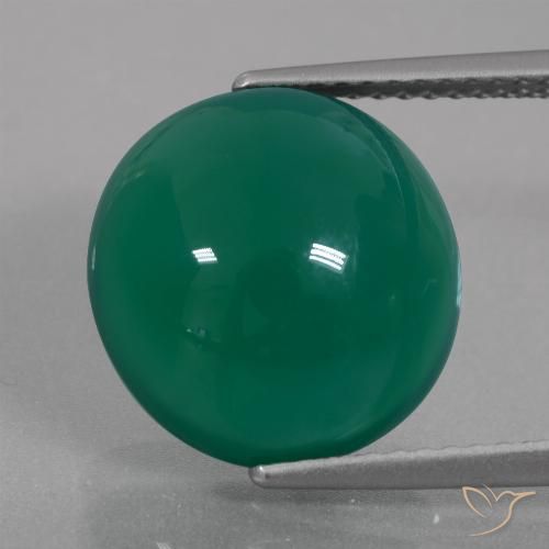 7.60ct Naturel Vert moyen Agate, ovale, Translucide