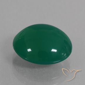 Agate Vert naturelle ovale, 5.73 ct, Translucide