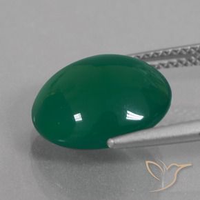 Agate Vert naturelle ovale, 5.73 ct, Translucide