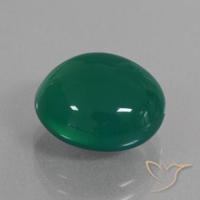 Agate Forêt verte naturelle ovale, 6.78 ct, Translucide