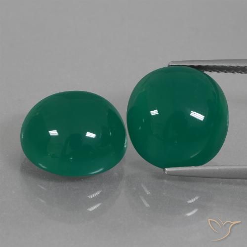 12.97ctw Naturel Vert moyen Agate, ovale, Translucide
