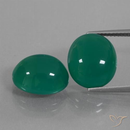 13.31ctw Naturel Vert moyen Agate, ovale, Translucide, Photo A