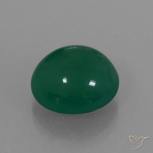 Agate Vert jaunâtre naturelle ovale, 6.28 ct, Translucide