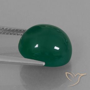 Agate Vert moyen naturelle ovale, 7.21 ct, Translucide