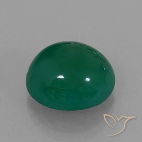 Agate Vert jaunâtre naturelle ovale, 7.38 ct, Translucide