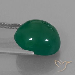 Agate Vert jaunâtre naturelle ovale, 7.38 ct, Translucide