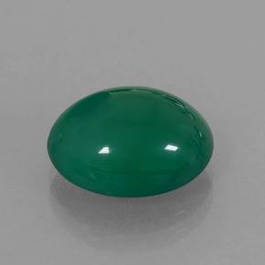 Agate vert naturelle coupe ovale, 5,74 ct, translucide