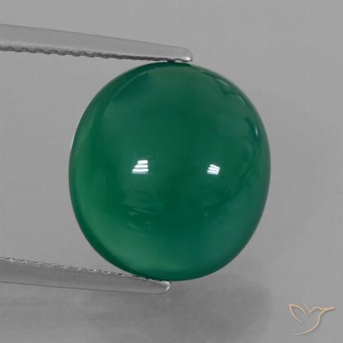 7.06ct Naturel Forêt verte Agate, ovale, Translucide