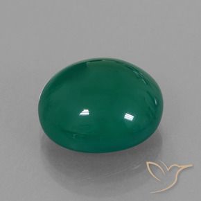 Agate Forêt verte naturelle ovale, 7.06 ct, Translucide