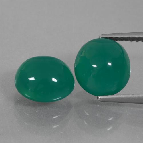 Achetez naturel 5,78ct vert agate gems, coupe ovale, en provenance inde chez gemselect. en stock, livraison internationale!