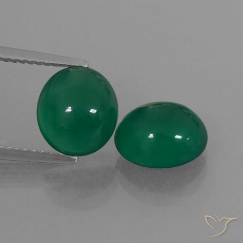 Achetez naturel 5.23ct Vert moyen Agate gems, Coupe ovale, En provenance Inde chez GemSelect. En stock, livraison internationale!
