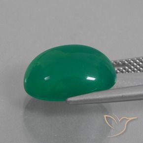Agate Vert moyen naturelle ovale, 7.77 ct, Translucide