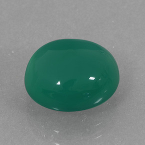 Agate vert naturelle coupe ovale, 4,11 ct, translucide