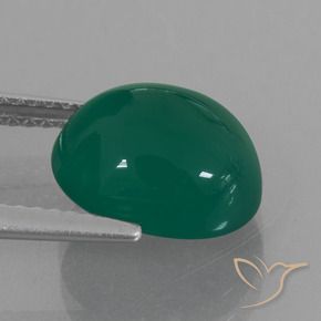Agate Vert moyen naturelle ovale, 4.14 ct, Translucide