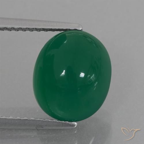4.71ct Naturel Vert moyen Agate, ovale, Translucide