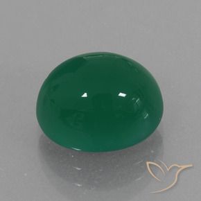 Agate Vert moyen naturelle ovale, 4.71 ct, Translucide