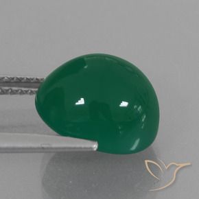 Agate Vert moyen naturelle ovale, 4.71 ct, Translucide
