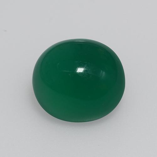 Agate vert naturelle coupe ovale, 3,81 ct, translucide