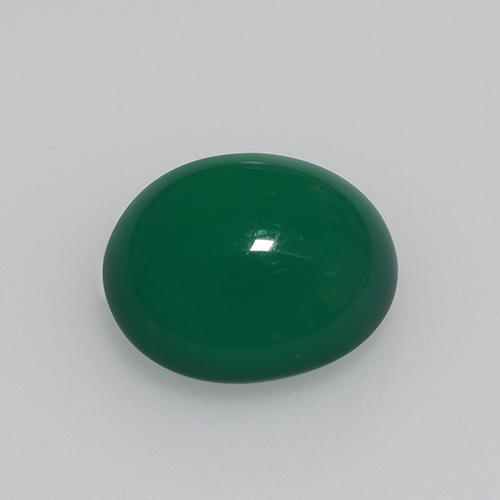Agate vert naturelle coupe ovale, 3,81 ct, translucide