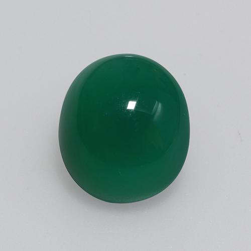 Agate vert naturelle coupe ovale, 3,81 ct, translucide