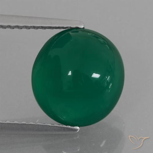 4.34ct Naturel Forêt verte Agate, ovale, Translucide