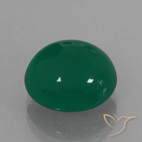 Agate Forêt verte naturelle ovale, 4.34 ct, Translucide