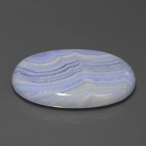 Agate bleue naturelle coupe ovale, 57,92 ct, opaque