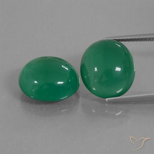 14.46ctw Naturel Vert chaud Agate, ovale, Translucide
