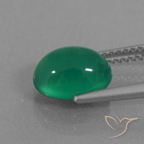 Agate Vert pin naturelle ovale, 2.33 ct, Translucide