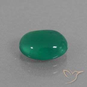 Agate Vert moyen naturelle ovale, 2.11 ct, Translucide