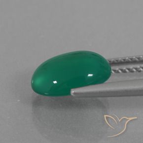 Agate Vert moyen naturelle ovale, 2.11 ct, Translucide