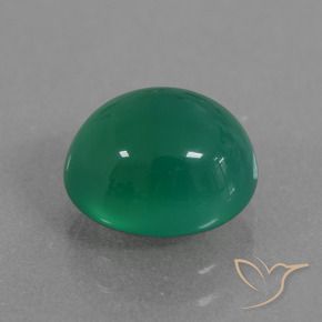 Agate Vert chaud naturelle ovale, 2.63 ct, Translucide