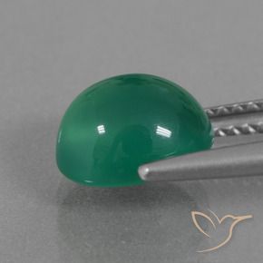 Agate Vert chaud naturelle ovale, 2.63 ct, Translucide